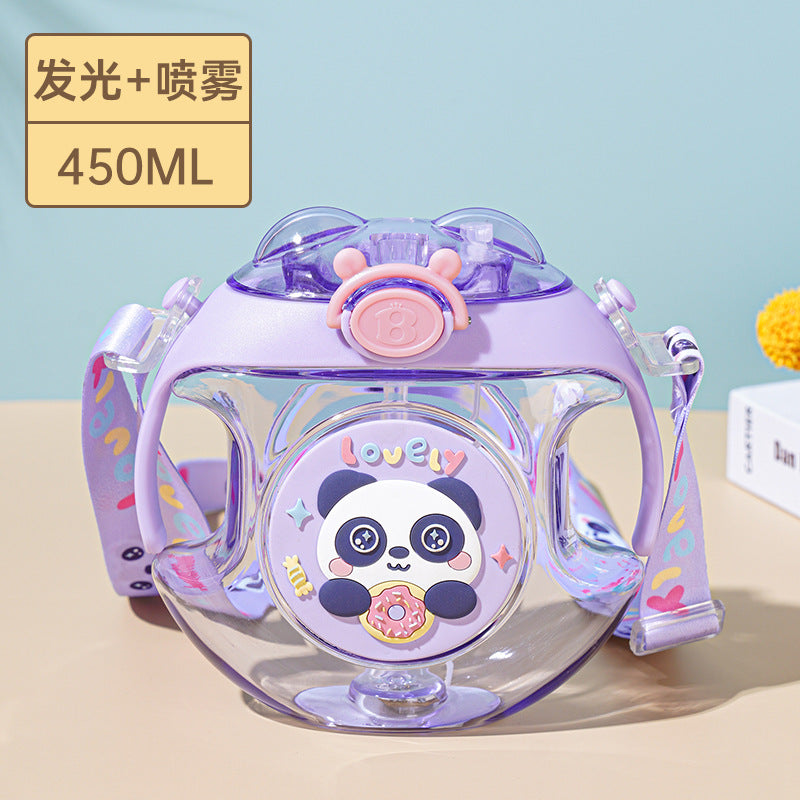 500ML Cute Donut Nozzle Water Cup Spray Straw Cup Outdoor Portable Water Cup Silicone Baby Nipple Sippy Cup