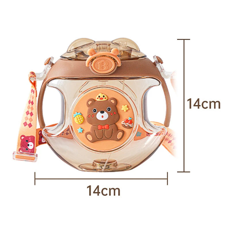 500ML Cute Donut Nozzle Water Cup Spray Straw Cup Outdoor Portable Water Cup Silicone Baby Nipple Sippy Cup
