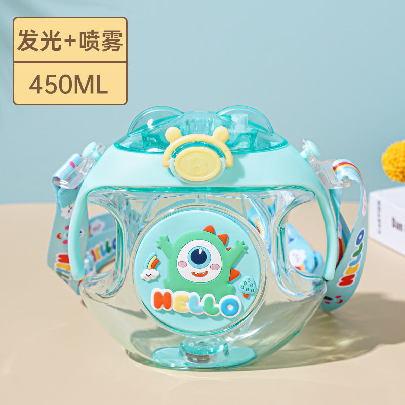 500ML Cute Donut Nozzle Water Cup Spray Straw Cup Outdoor Portable Water Cup Silicone Baby Nipple Sippy Cup