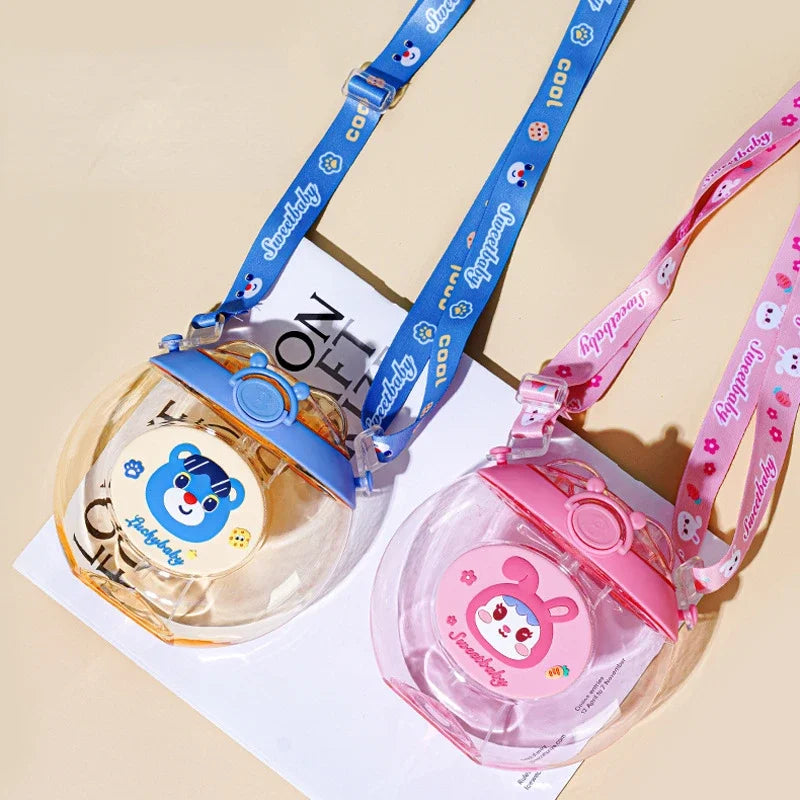 500ML Cute Donut Nozzle Water Cup Spray Straw Cup Outdoor Portable Water Cup Silicone Baby Nipple Sippy Cup