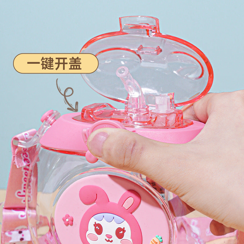 500ML Cute Donut Nozzle Water Cup Spray Straw Cup Outdoor Portable Water Cup Silicone Baby Nipple Sippy Cup