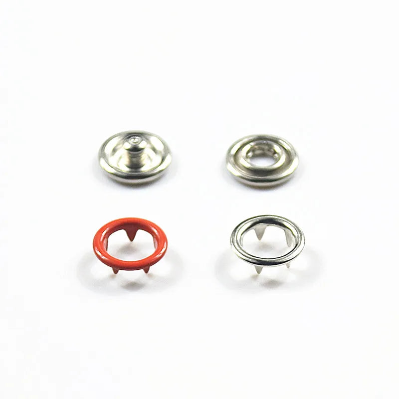 10sets(4pcs 1set) Colored Metal Prong Snap Buttons Press Studs Fasteners Baby Romper Buckle Button for Clothing Sewing 9.5mm
