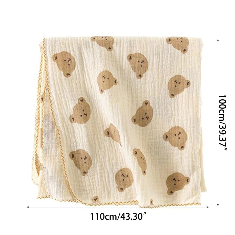 Y1UB 2-layer Swaddle Blanket Cotton Muslin Blanket for Girls & Boys Baby Receiving Swaddles for Newborn & Infant Swaddling