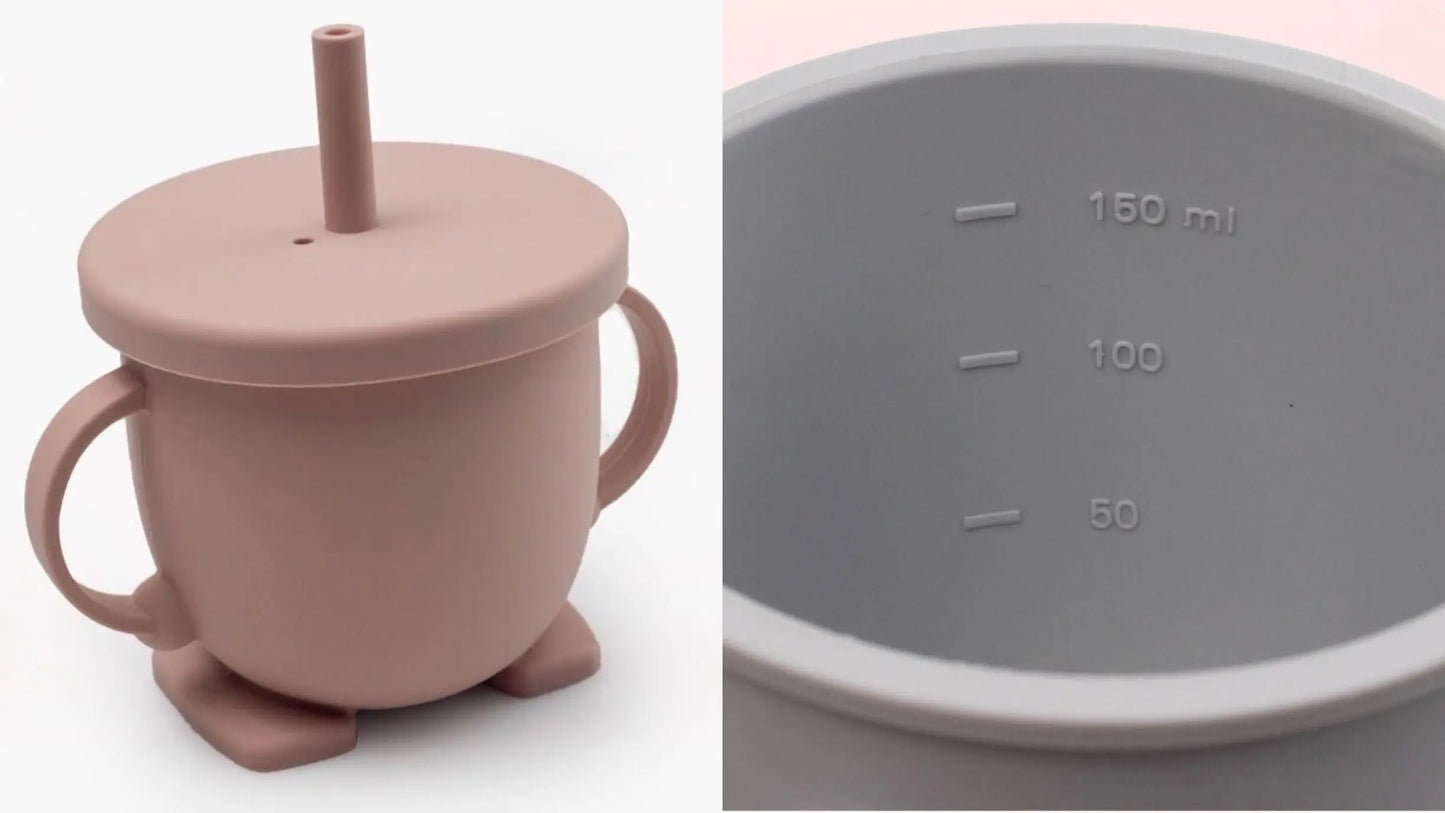 Silicone Baby Plates Spoons Forks Bib Bowls Dish Cup Child Feeding Suction Kids Toddler Eating Tableware Dinnerware Non-slip Set