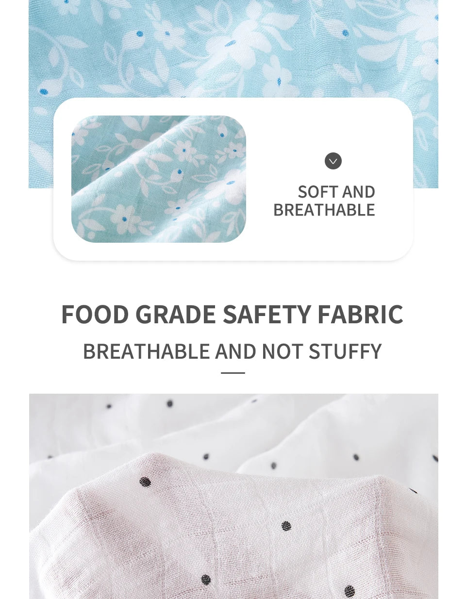 Elinfant 1 PC Baby Swaddle Blanket Bamboo Cotton Soft Baby Blankets Newborn Muslin Swaddle Blanket for Newborn Girl and Boy Baby