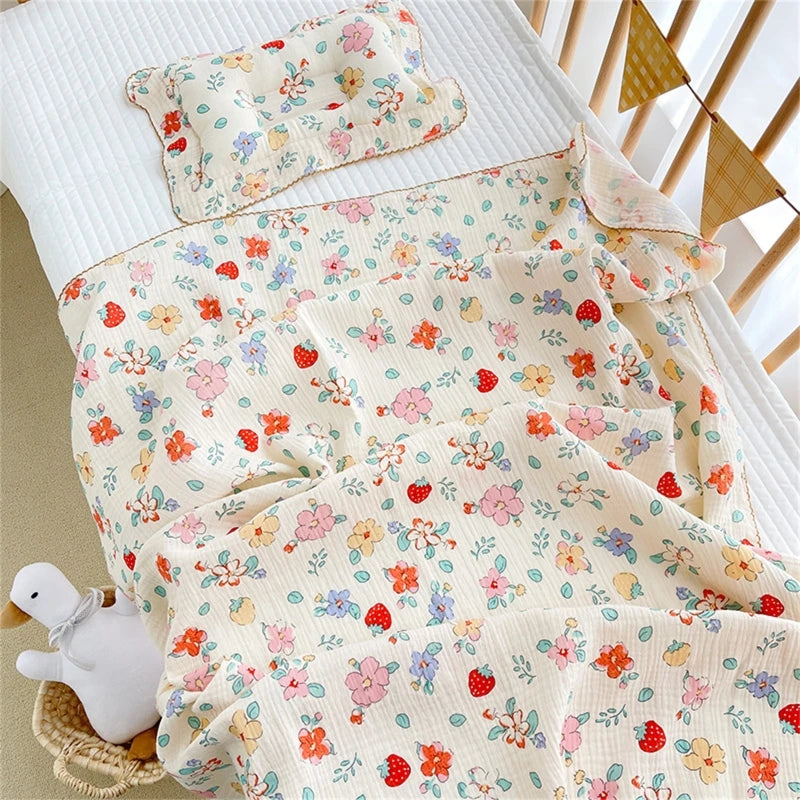 Y1UB 2-layer Swaddle Blanket Cotton Muslin Blanket for Girls & Boys Baby Receiving Swaddles for Newborn & Infant Swaddling