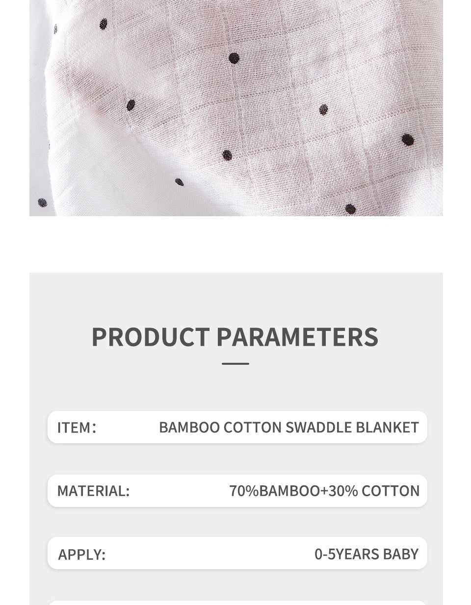 Elinfant 1 PC Baby Swaddle Blanket Bamboo Cotton Soft Baby Blankets Newborn Muslin Swaddle Blanket for Newborn Girl and Boy Baby