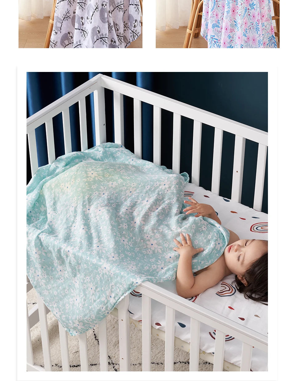 Elinfant 1 PC Baby Swaddle Blanket Bamboo Cotton Soft Baby Blankets Newborn Muslin Swaddle Blanket for Newborn Girl and Boy Baby