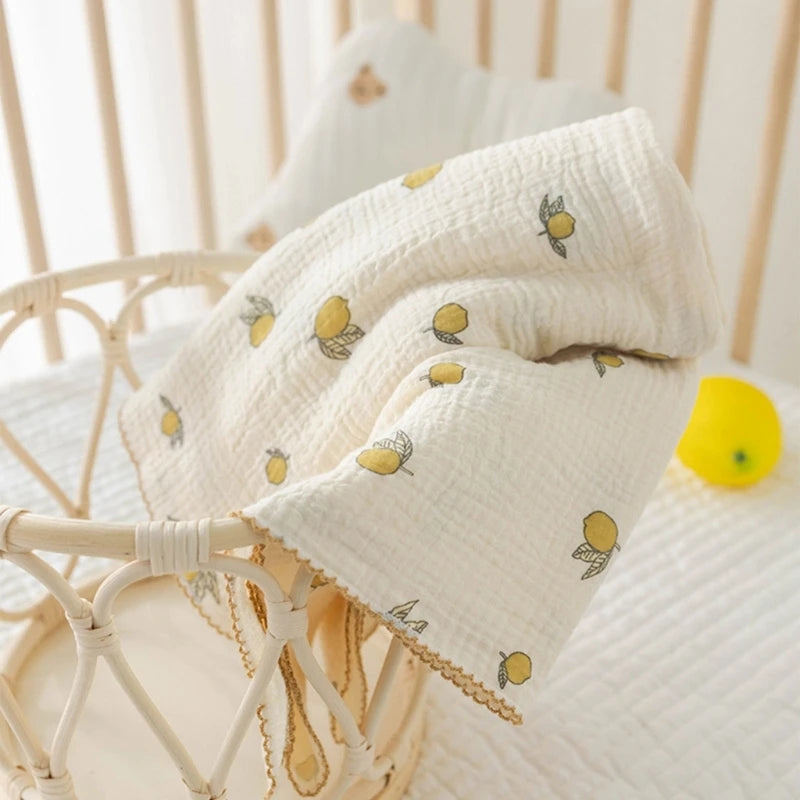 Y1UB 2-layer Swaddle Blanket Cotton Muslin Blanket for Girls & Boys Baby Receiving Swaddles for Newborn & Infant Swaddling